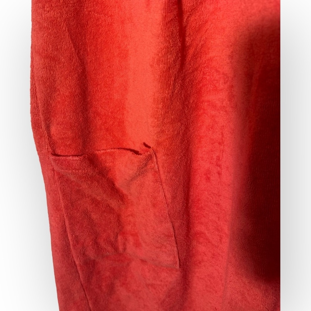 Metropolitan 90s Terrycloth Jumper dress Bright Orange coverup swim cover vtg - Picture 7 of 9